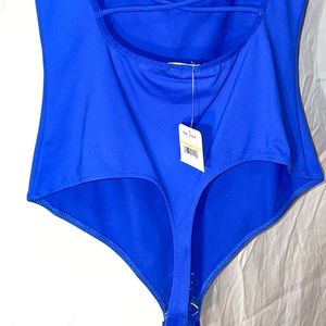 NWT Free People Blue Backless Bodysuit